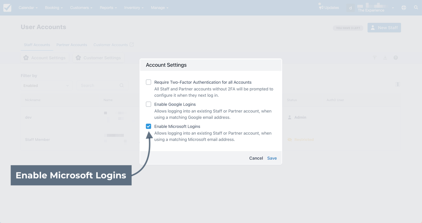 Enable Microsoft Logins