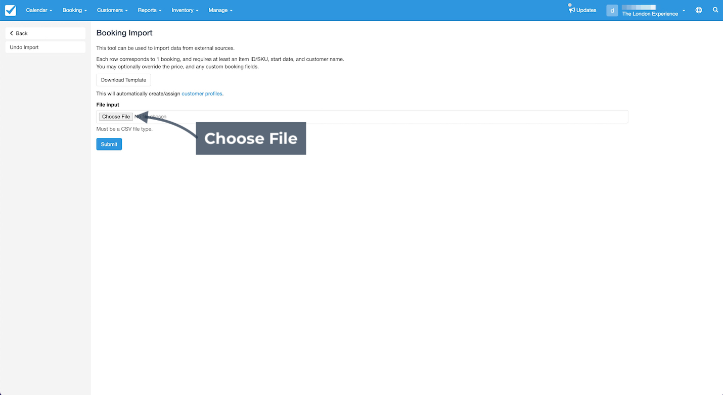 Import Choose File