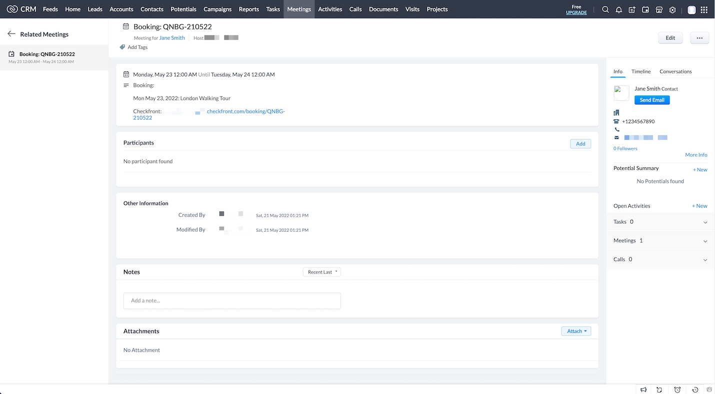 Zoho Booking