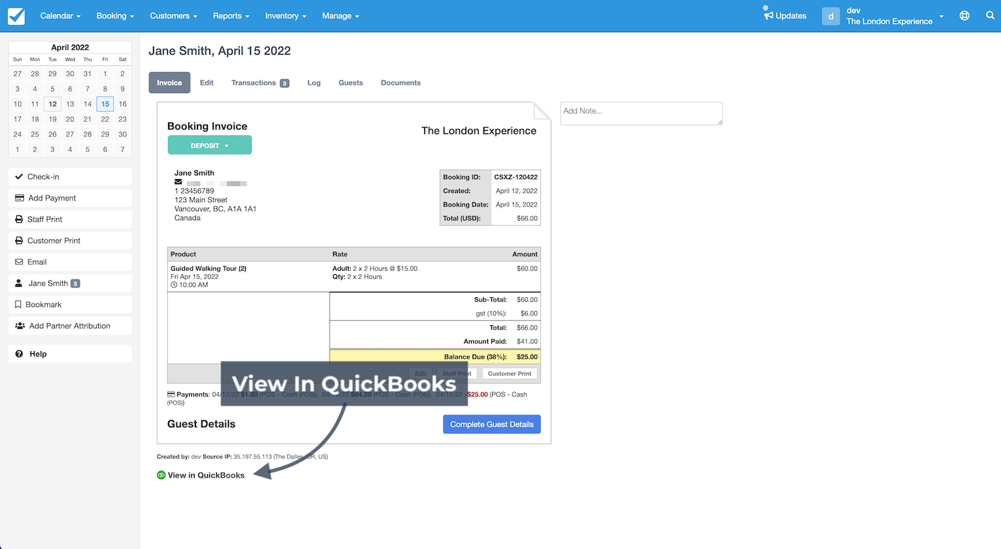 QuickBooks View