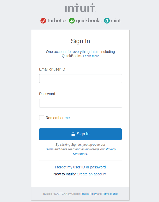 Sign In to QuickBooks