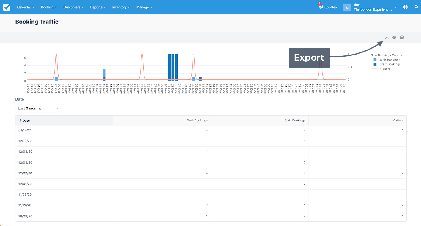 Booking Traffic Export
