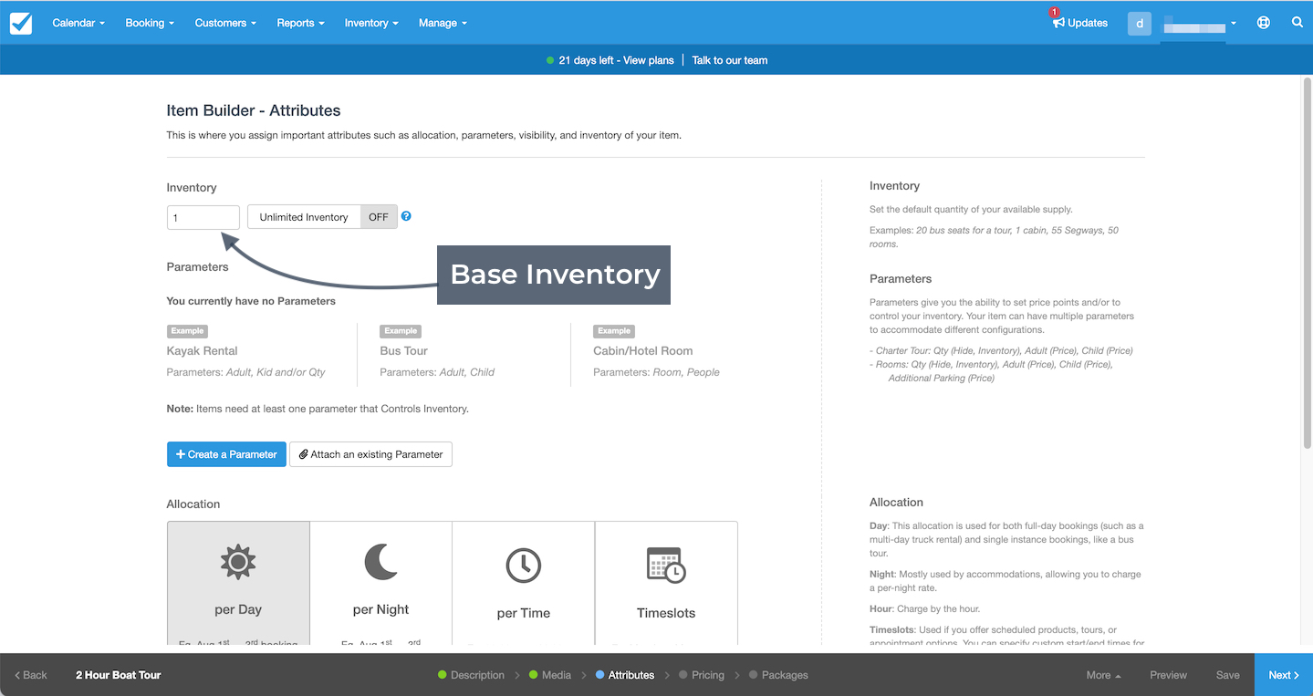 Attributes Base Inventory