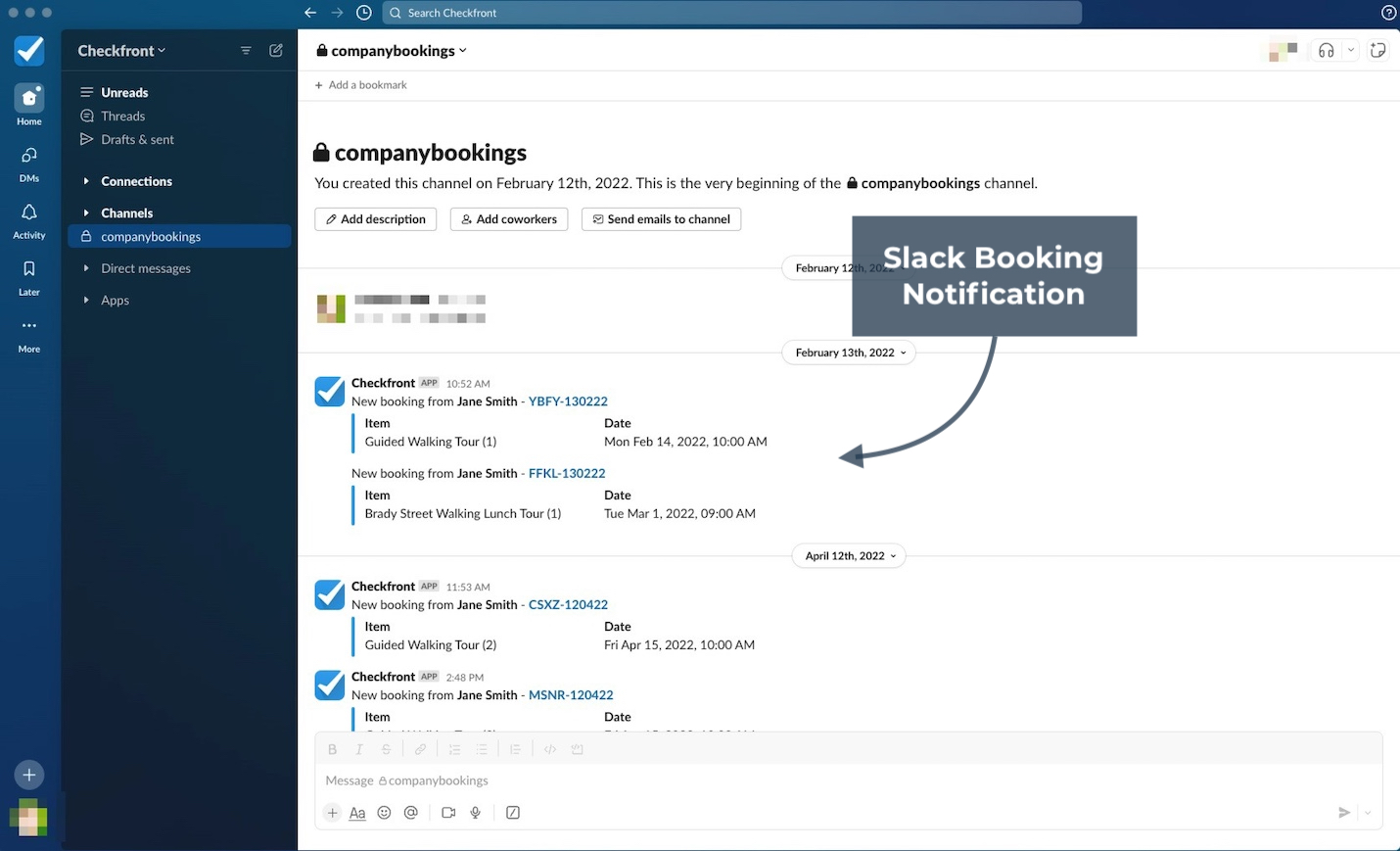Slack Booking Notification