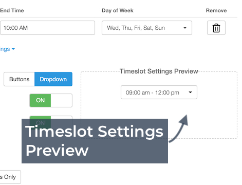 Timeslot Settings Preview