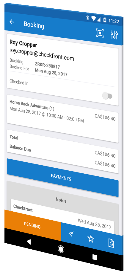 Android Mobile Booking App Booking Page