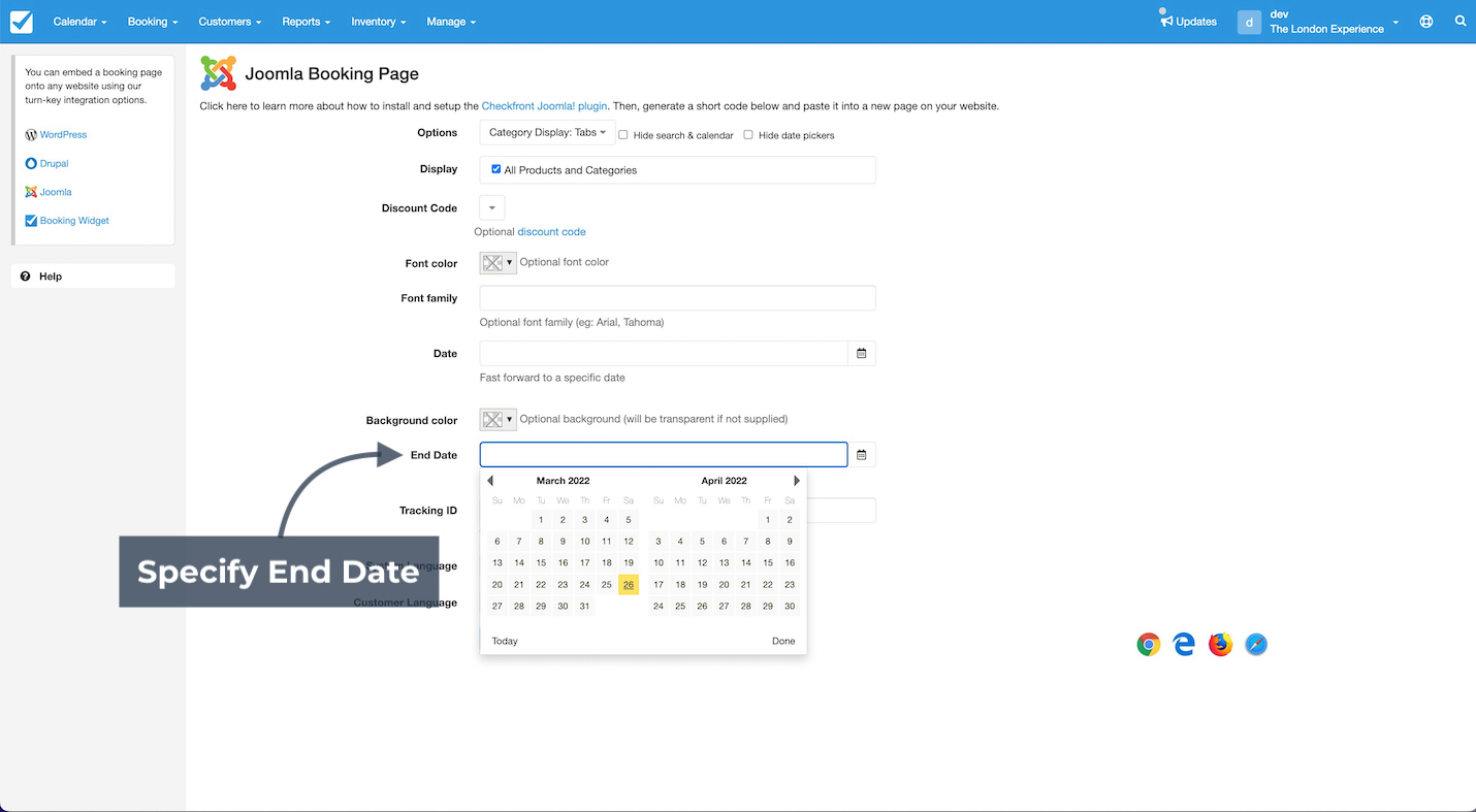 Joomla End Date