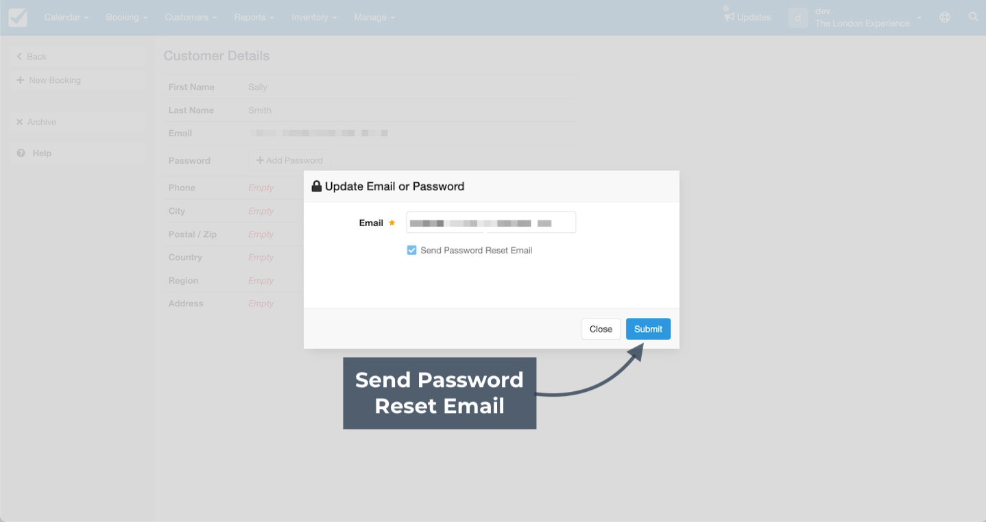 Update email and password