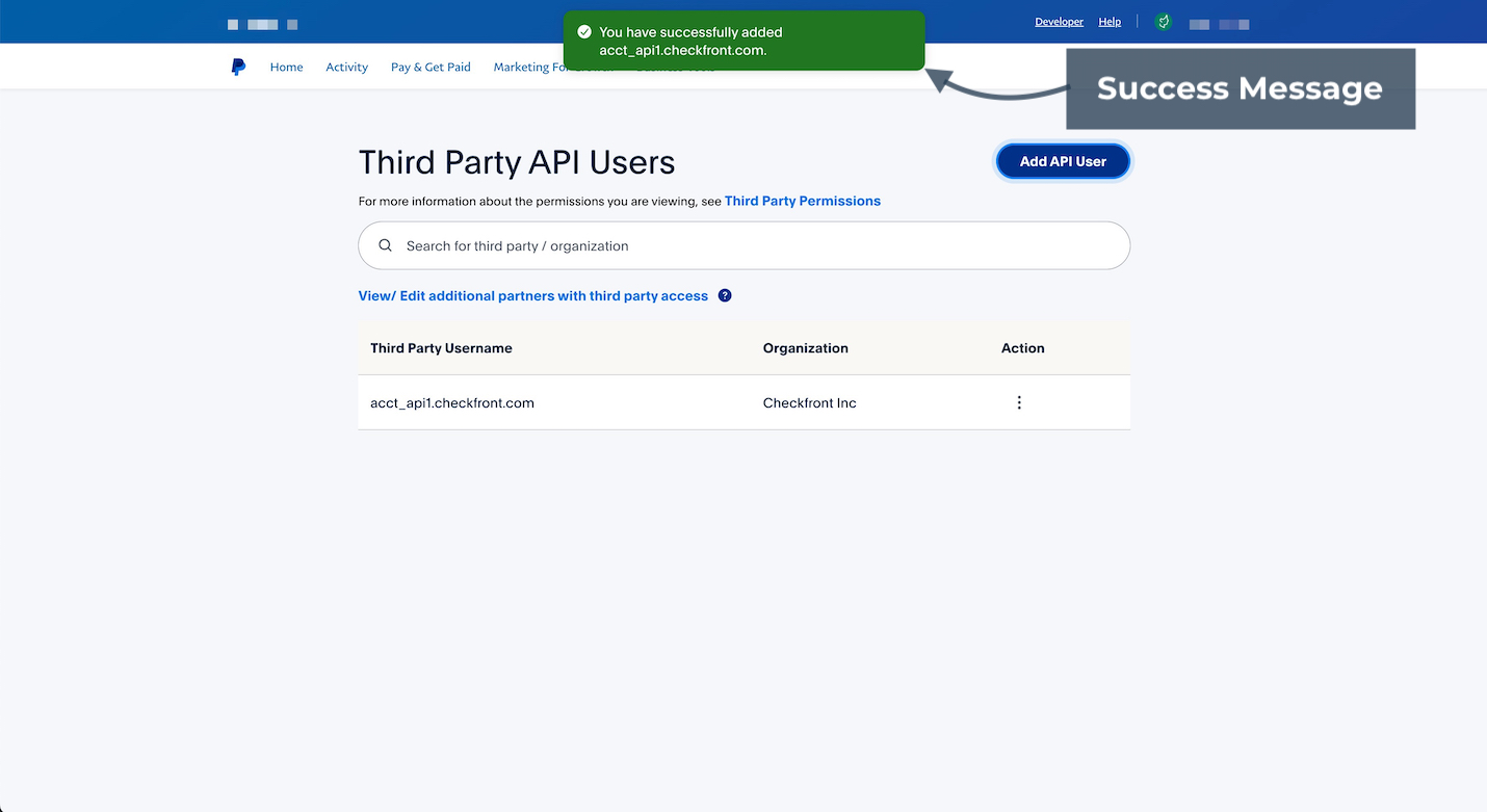 PayPal API Success