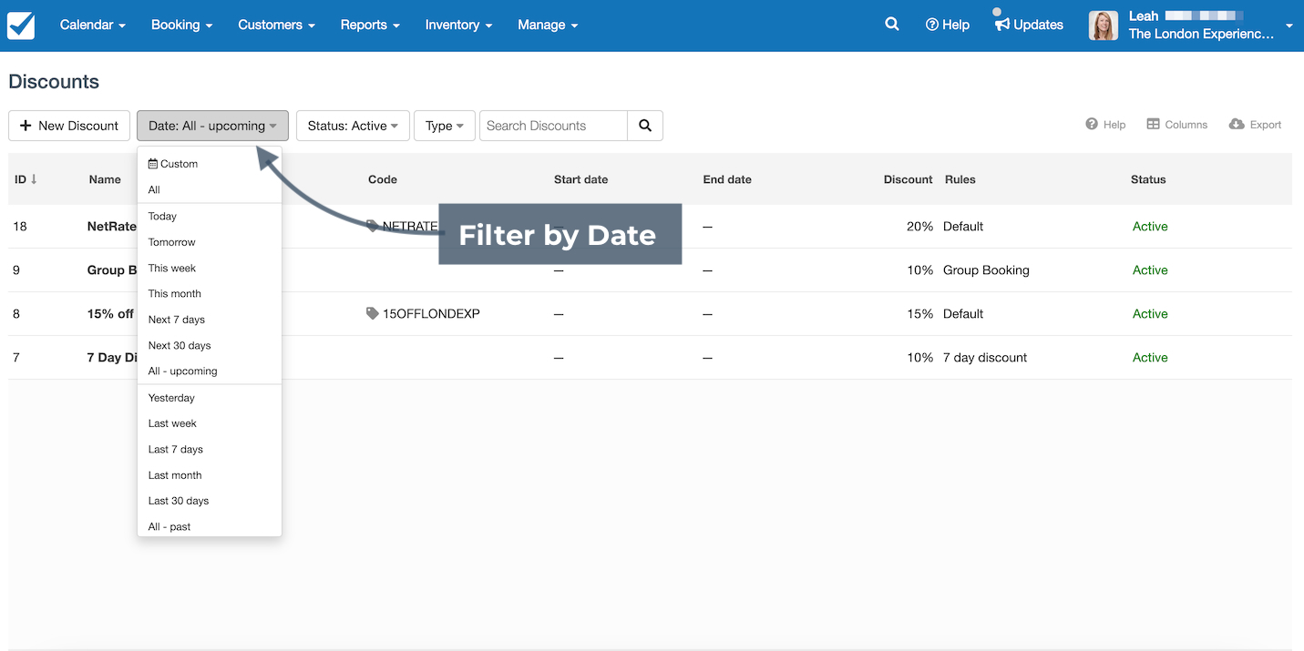 Filter by Date
