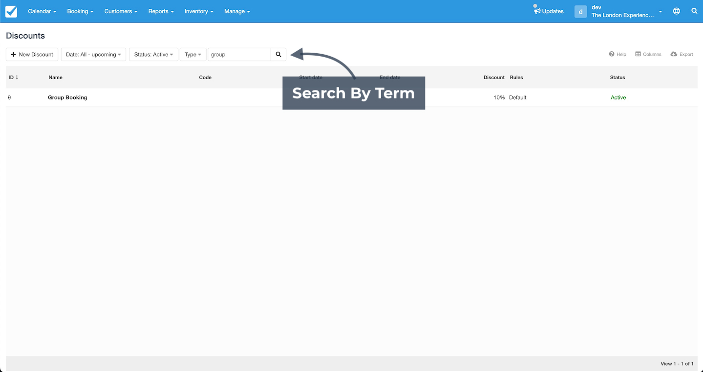 Discounts Search Bar