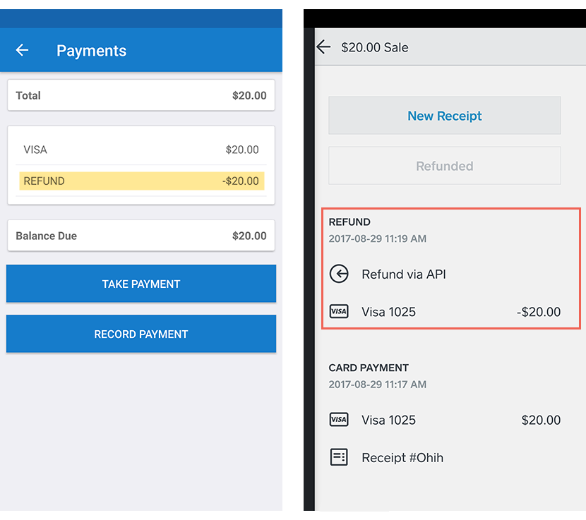 Android App Square Refund