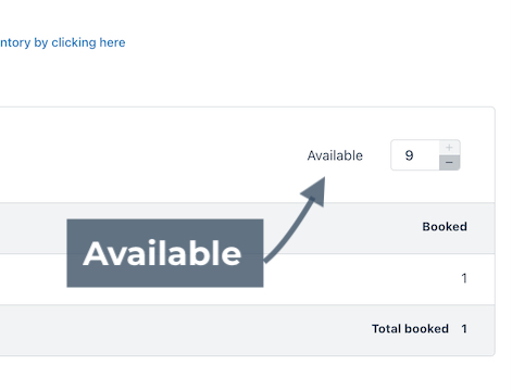 Inventory screen highlighting the available field with 9 items remaining.