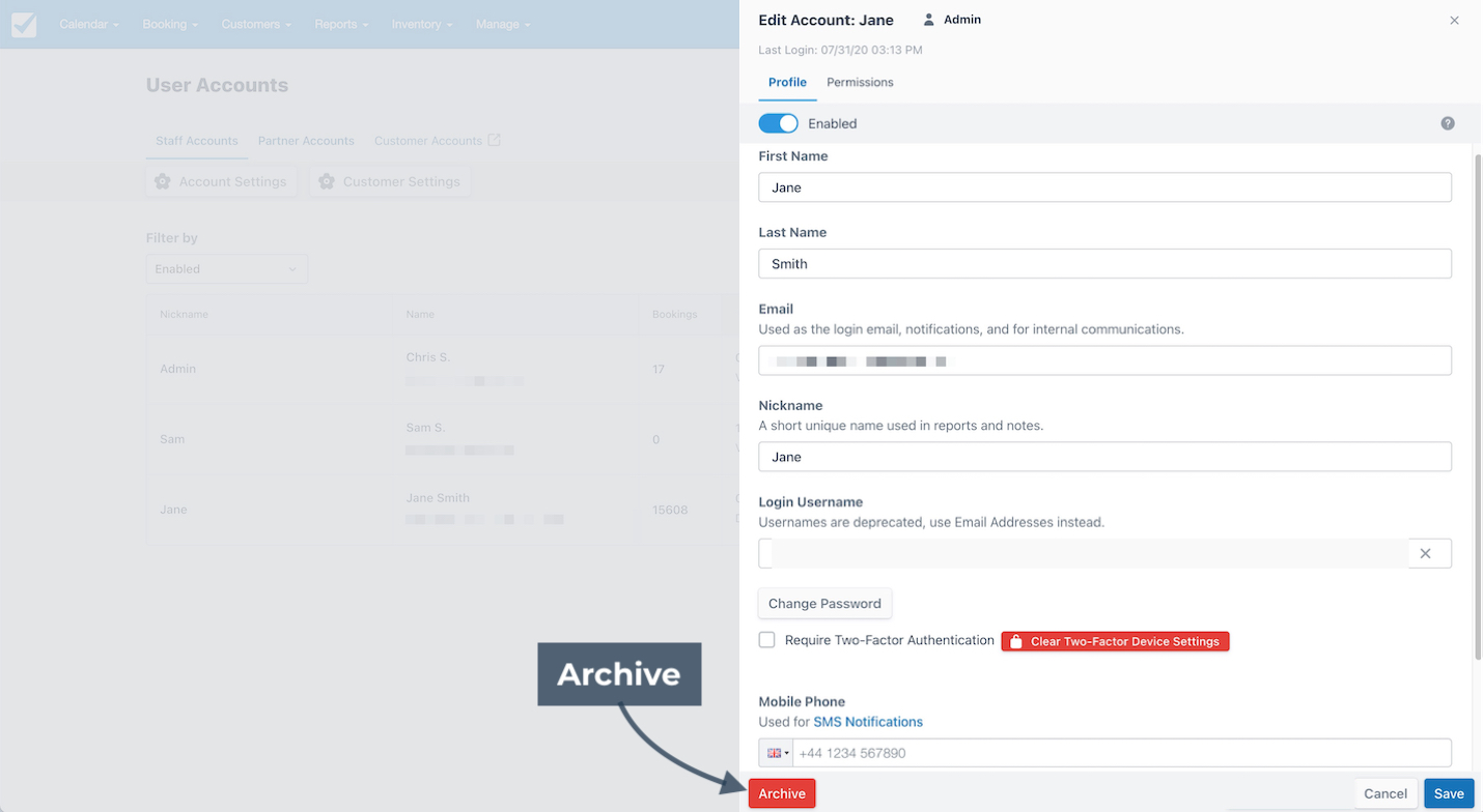 User Account Archive