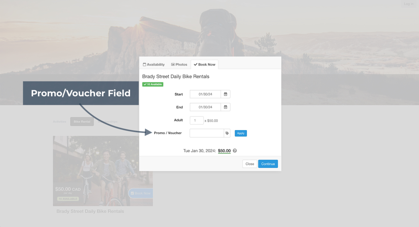 Booking Page Discount Field
