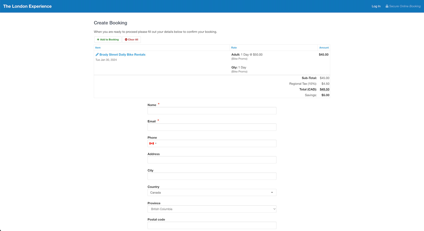 Booking Invoice Discount Display