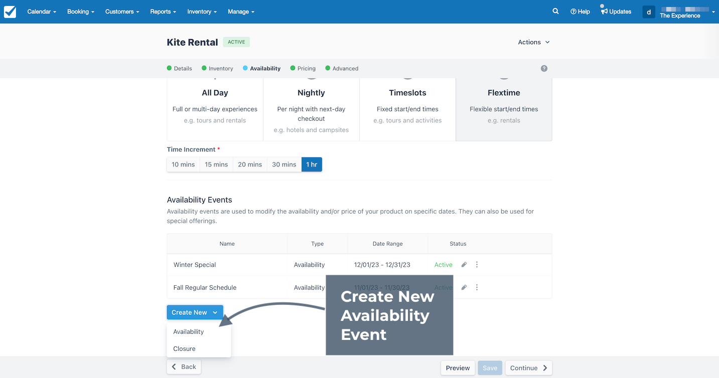 Create New Event