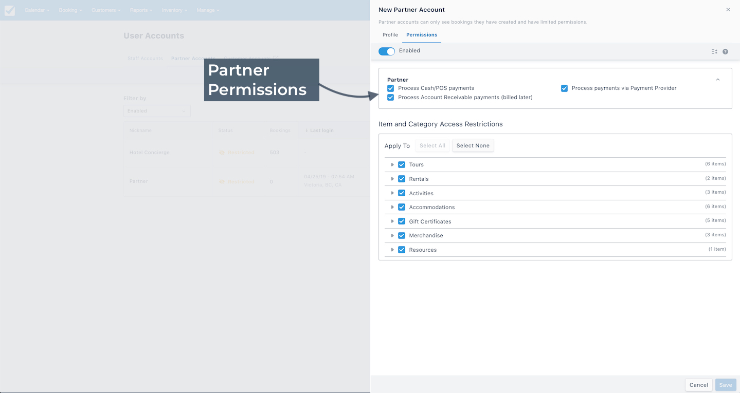 Partner Specific Permissions
