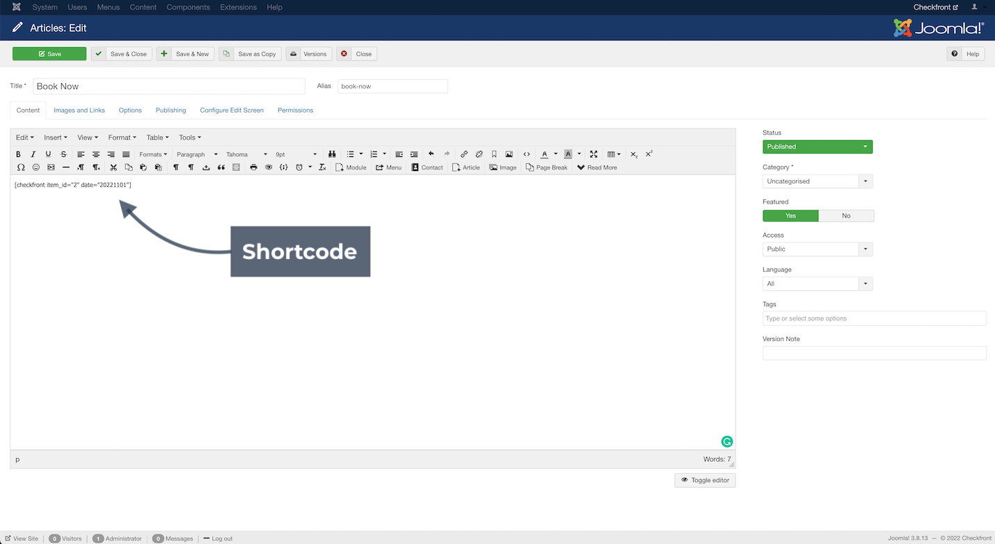Joomla Advanced Shortcode