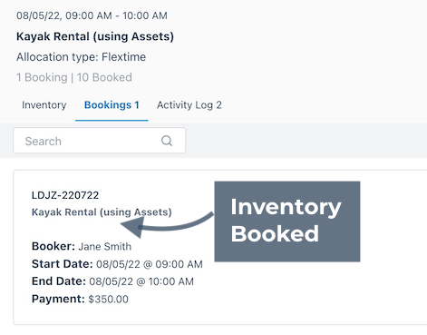Inventory Booked