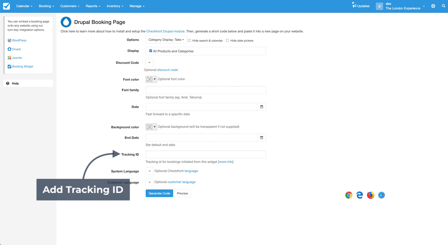Drupal Tracking ID