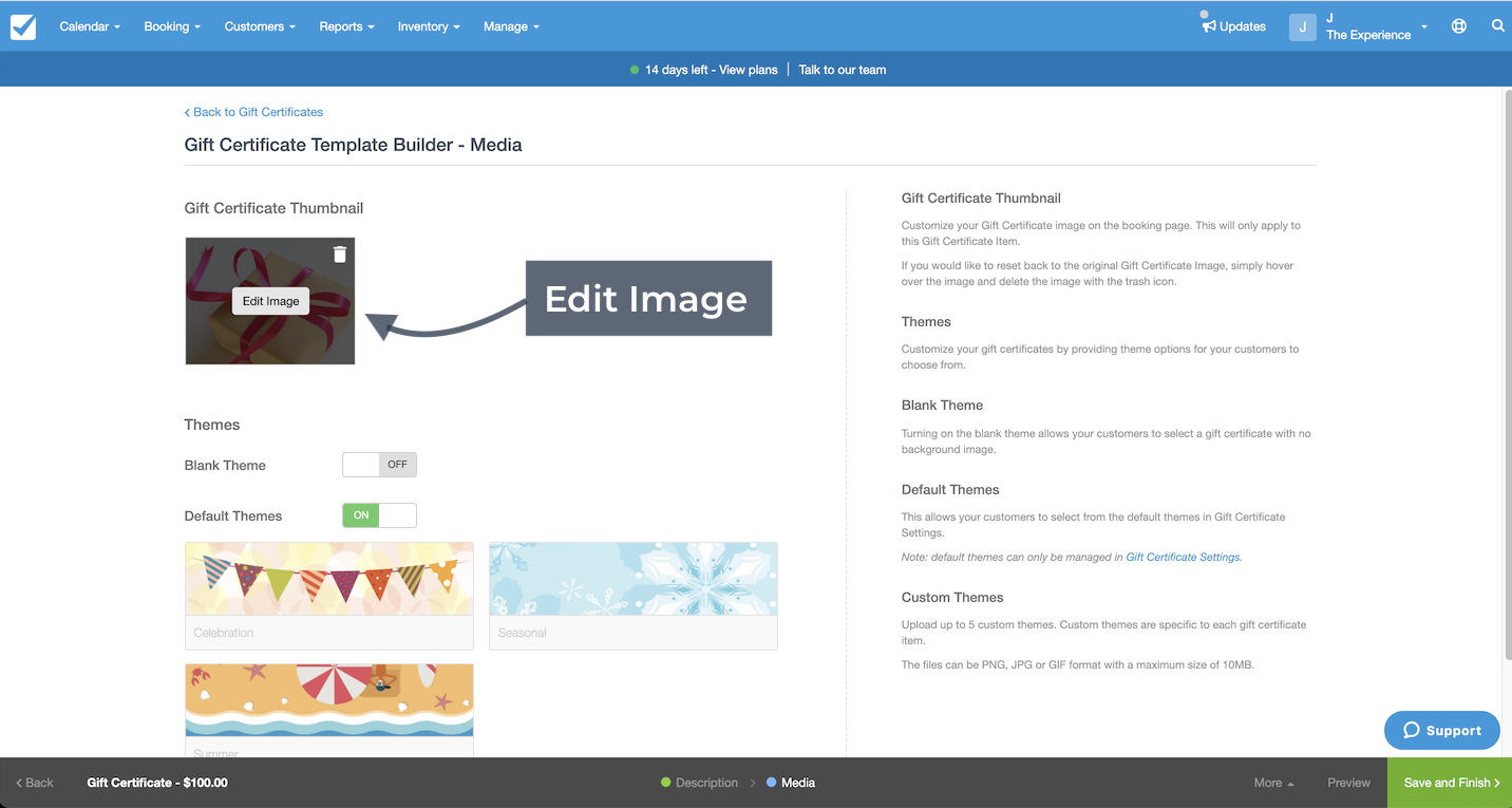 Gift Certificate Edit Image