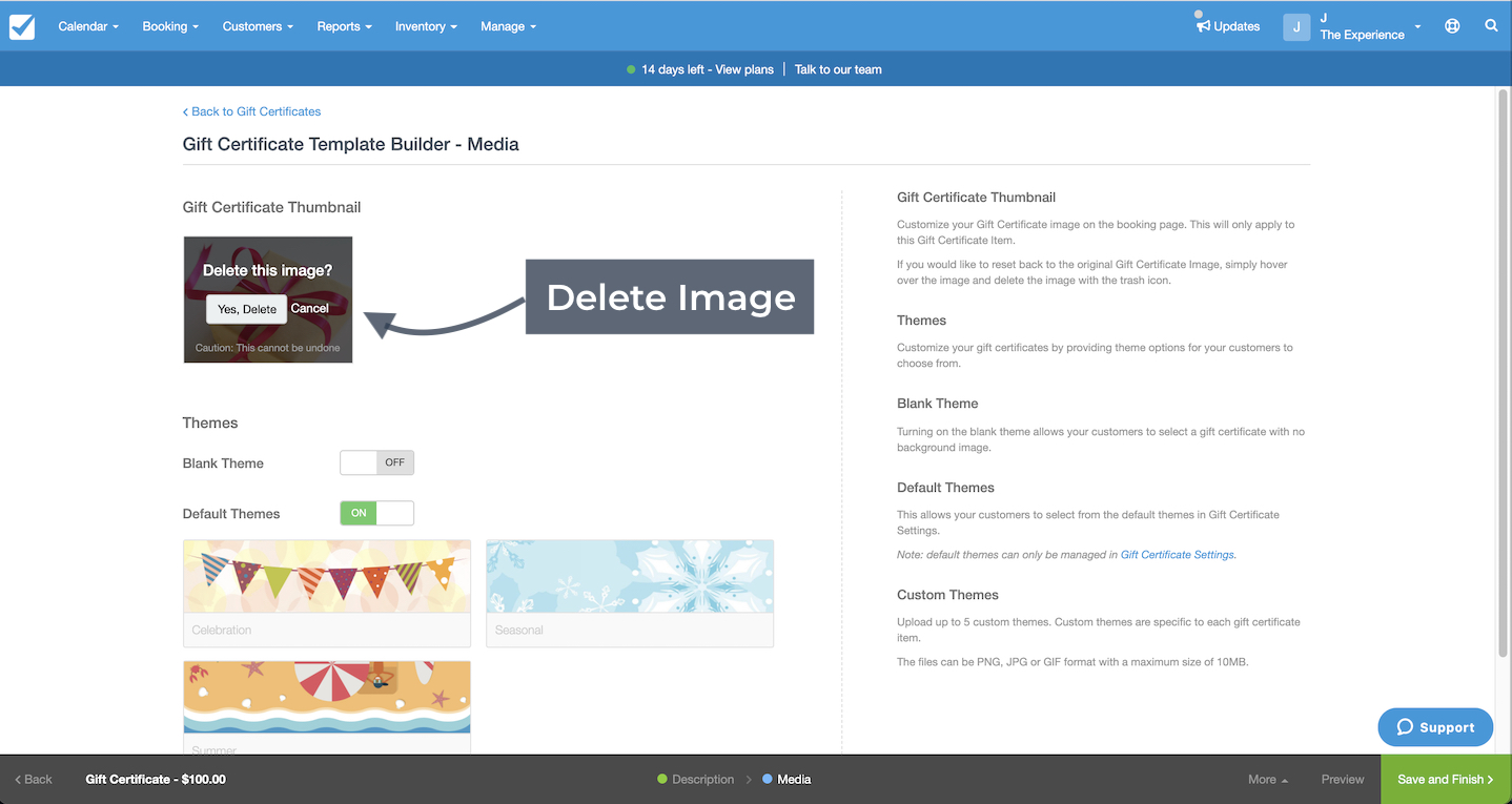 Gift Certificate Delete Image