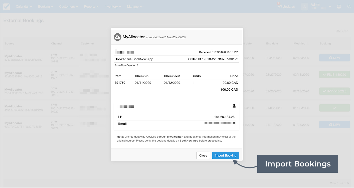 Import Booking Details