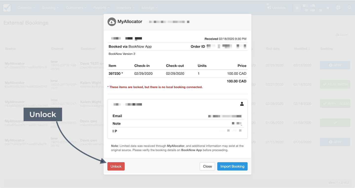 Unlock new booking
