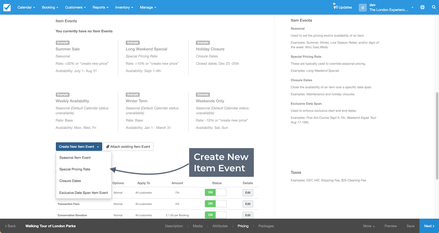 Create a New Event