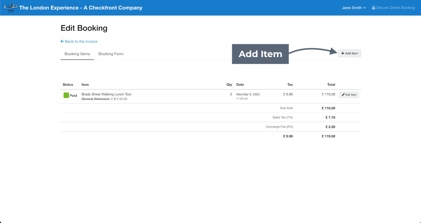 Customer Account Add Item