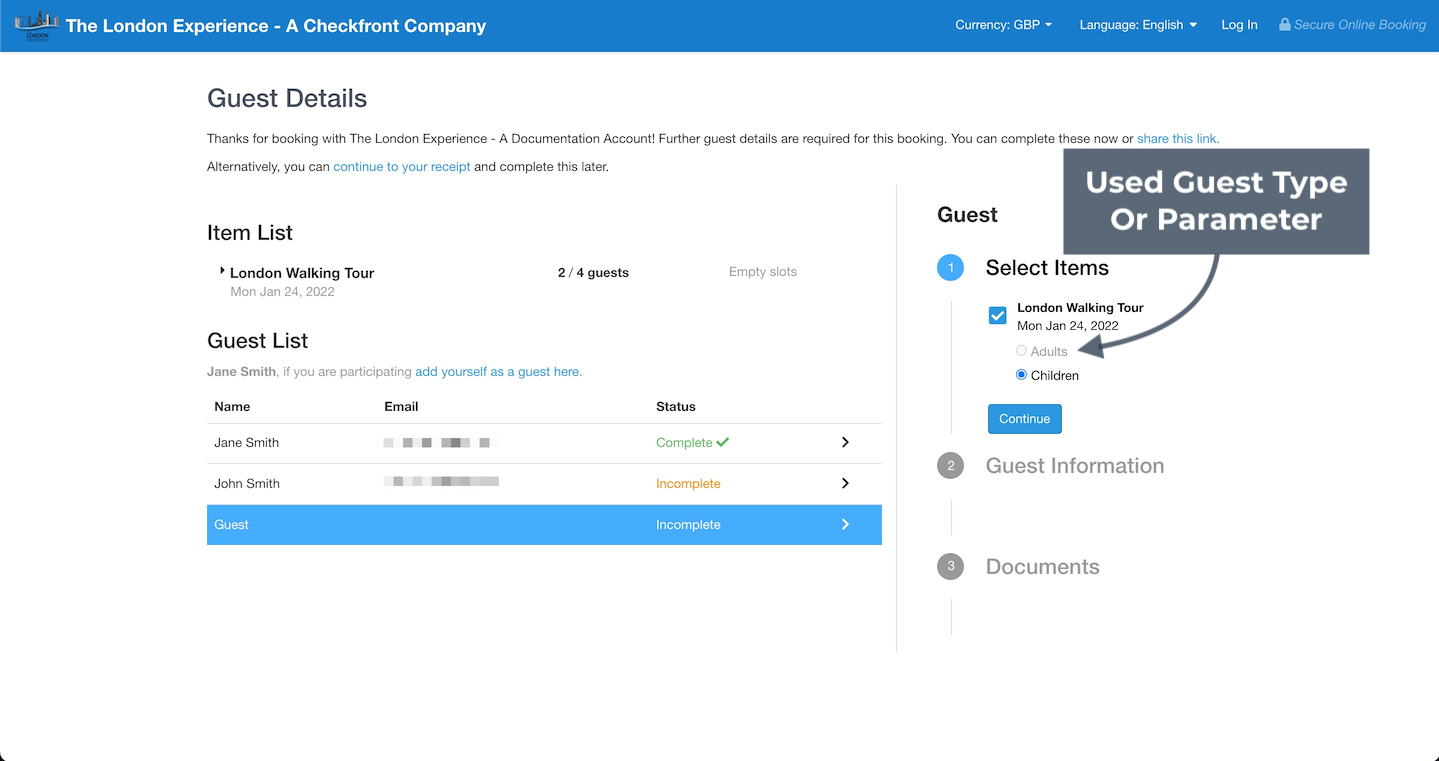 Guest Form Used Parameter