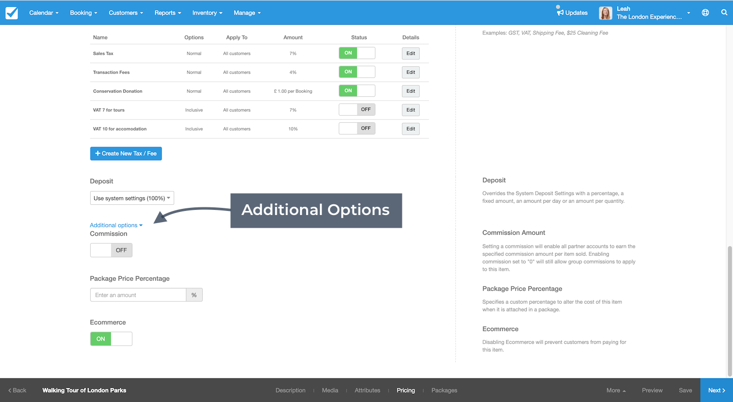 Additional Options