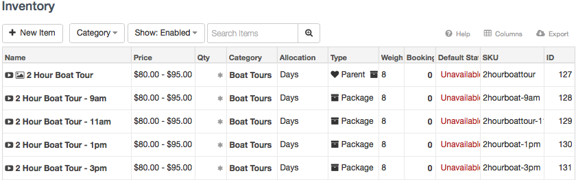 Item Boat Tours