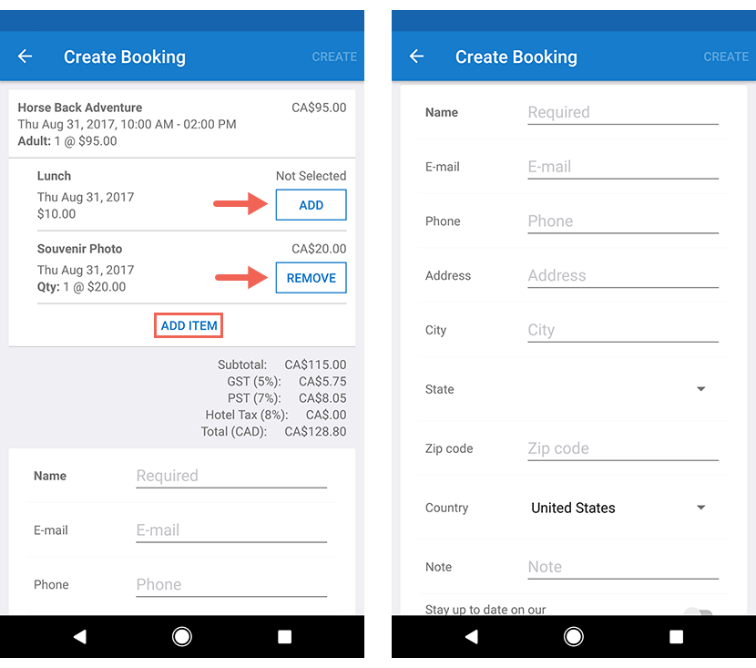 Android App Add More Items