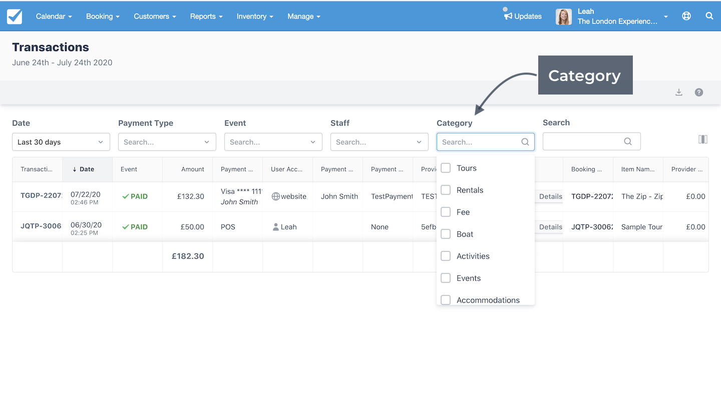 Transactions Category