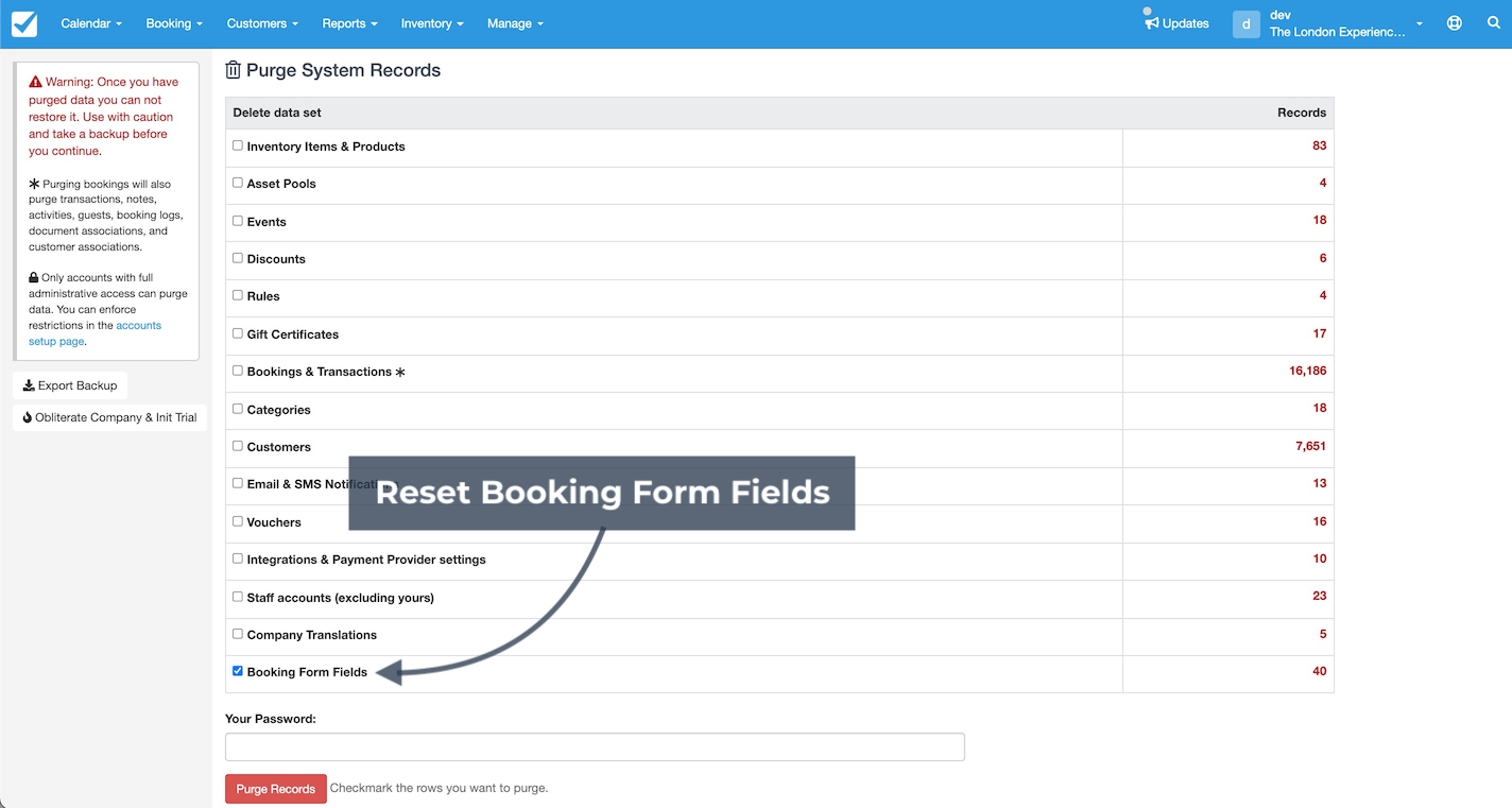 Reset Form Fields