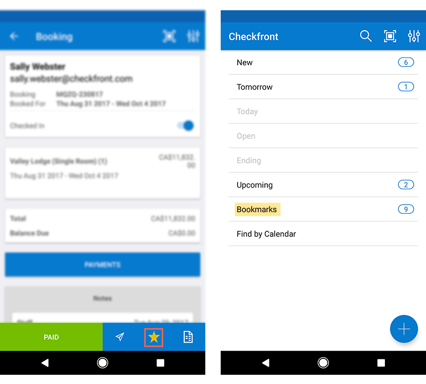 Android Mobile Bookmarks