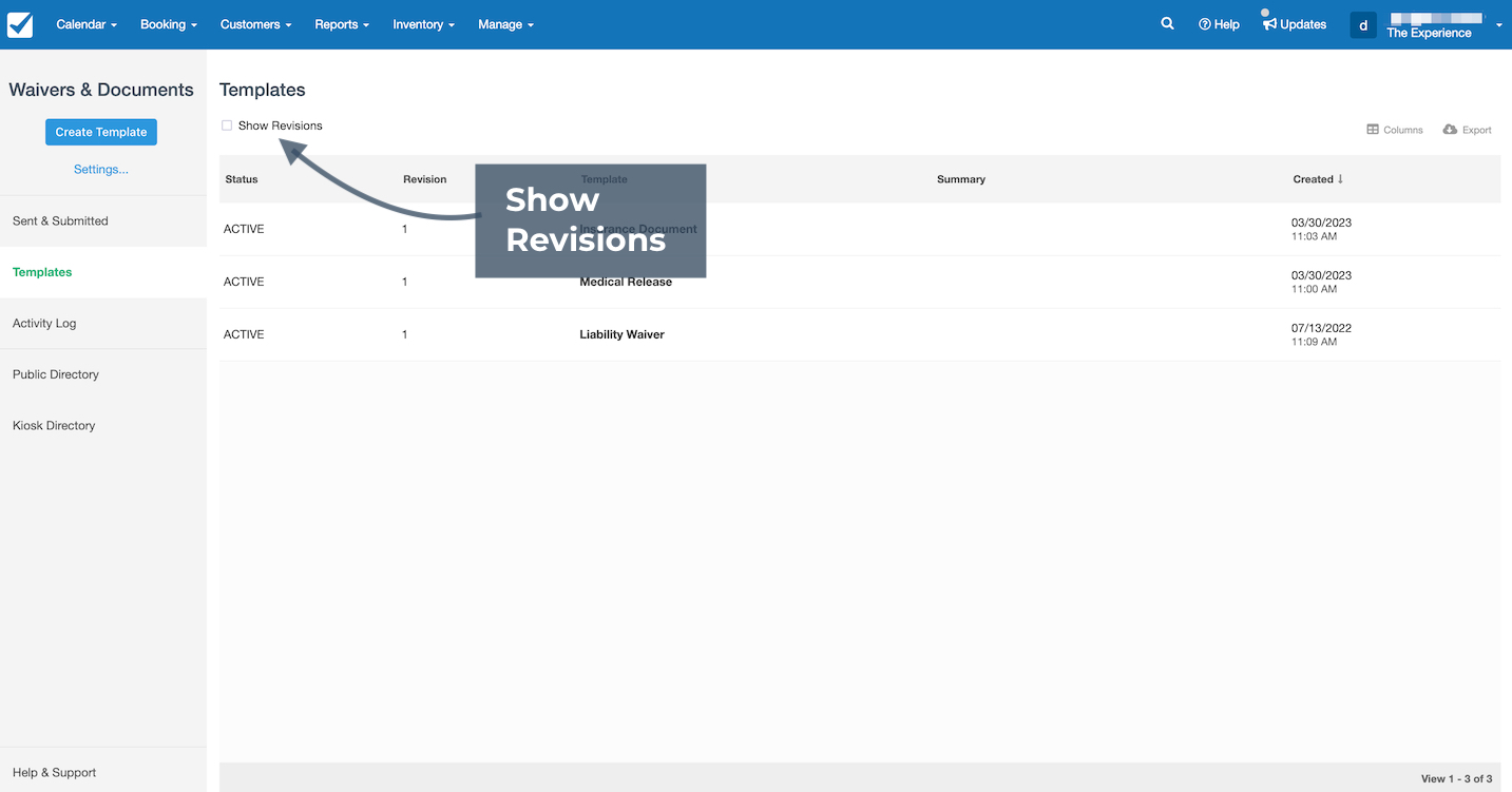 Show Revisions