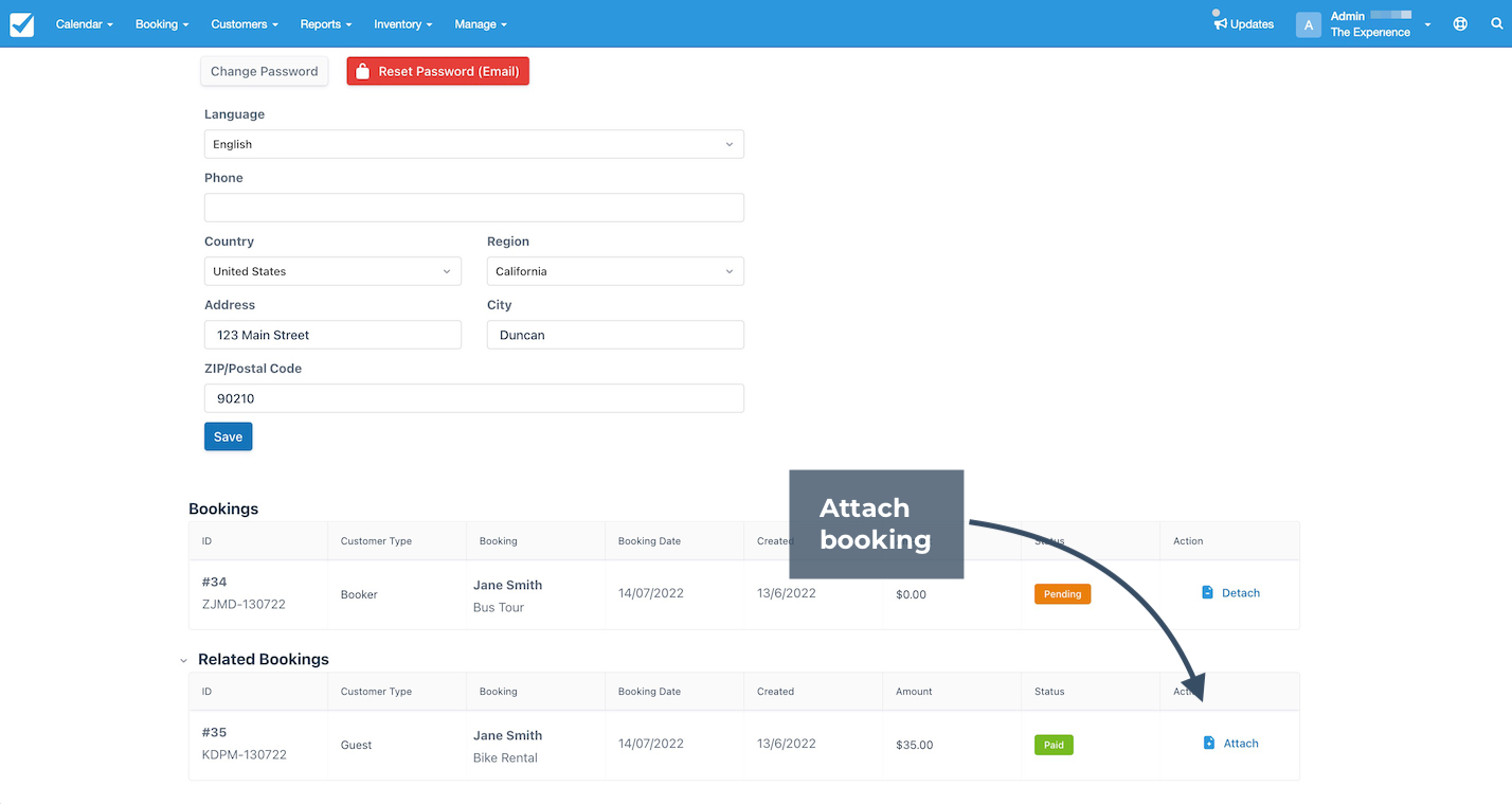 Attach Bookings