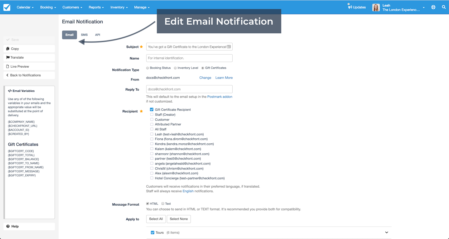 Edit Notification