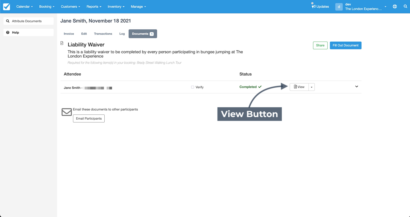 Waivers View Button