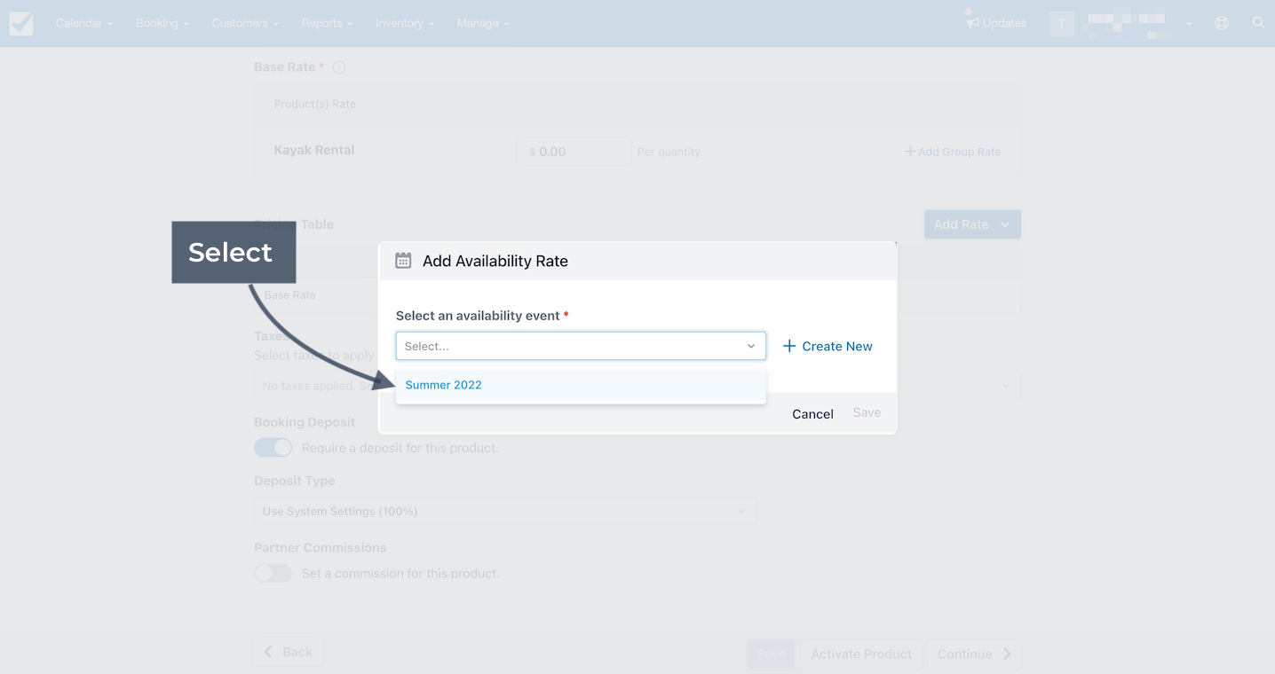 Select Availability Rate