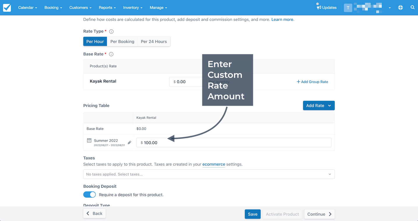 Custom Rate