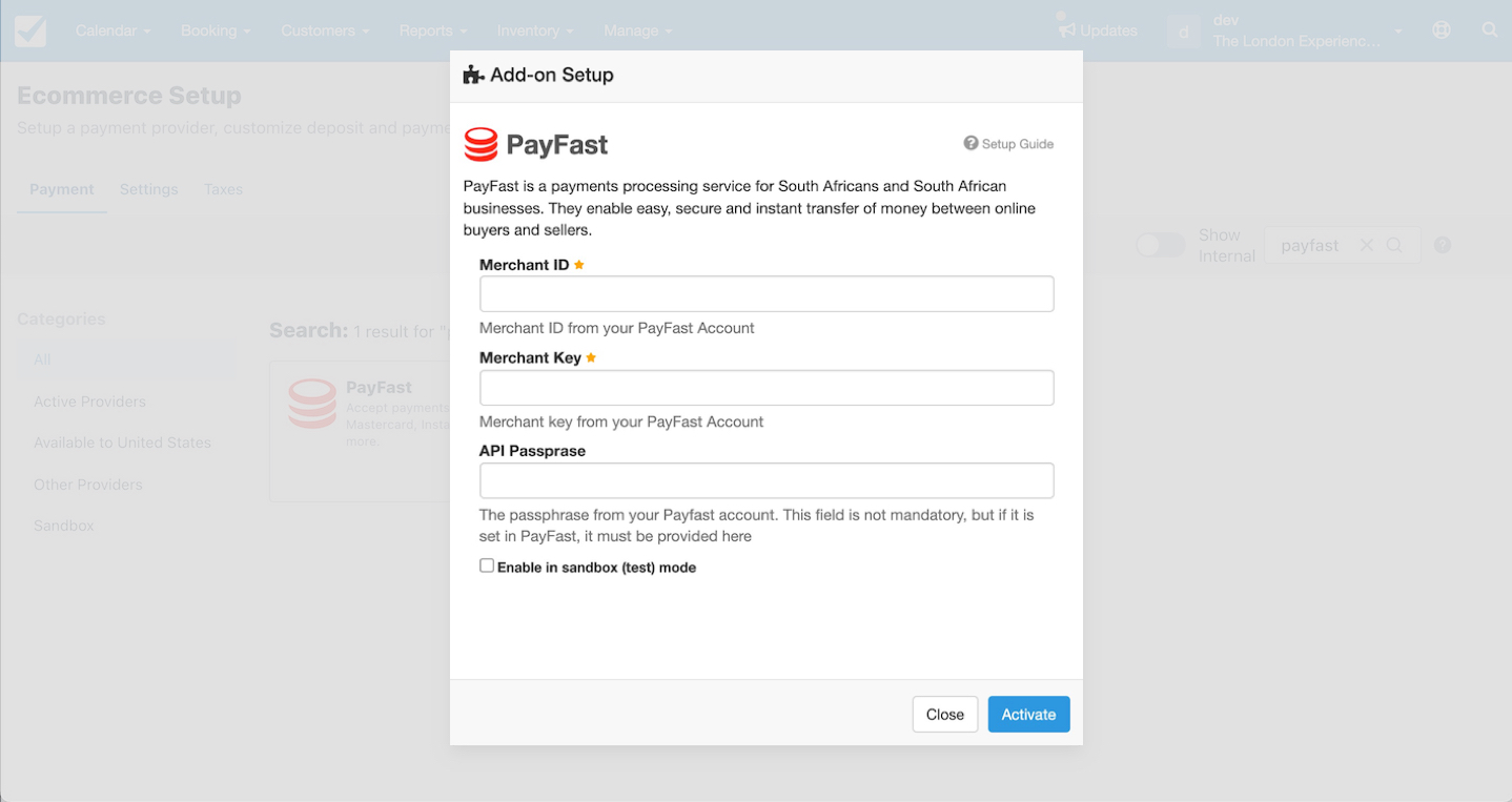PayFast Setup