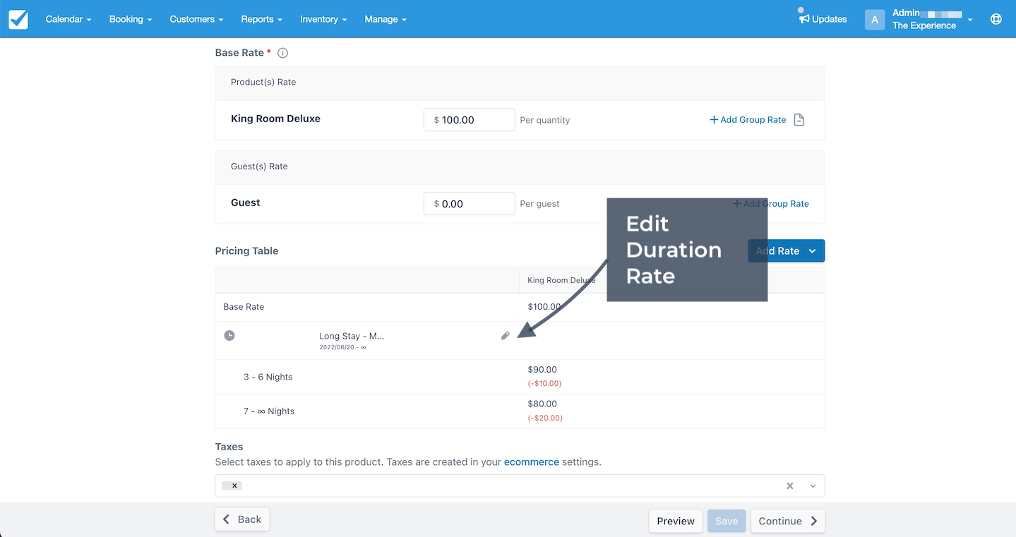 Edit Duration Rate