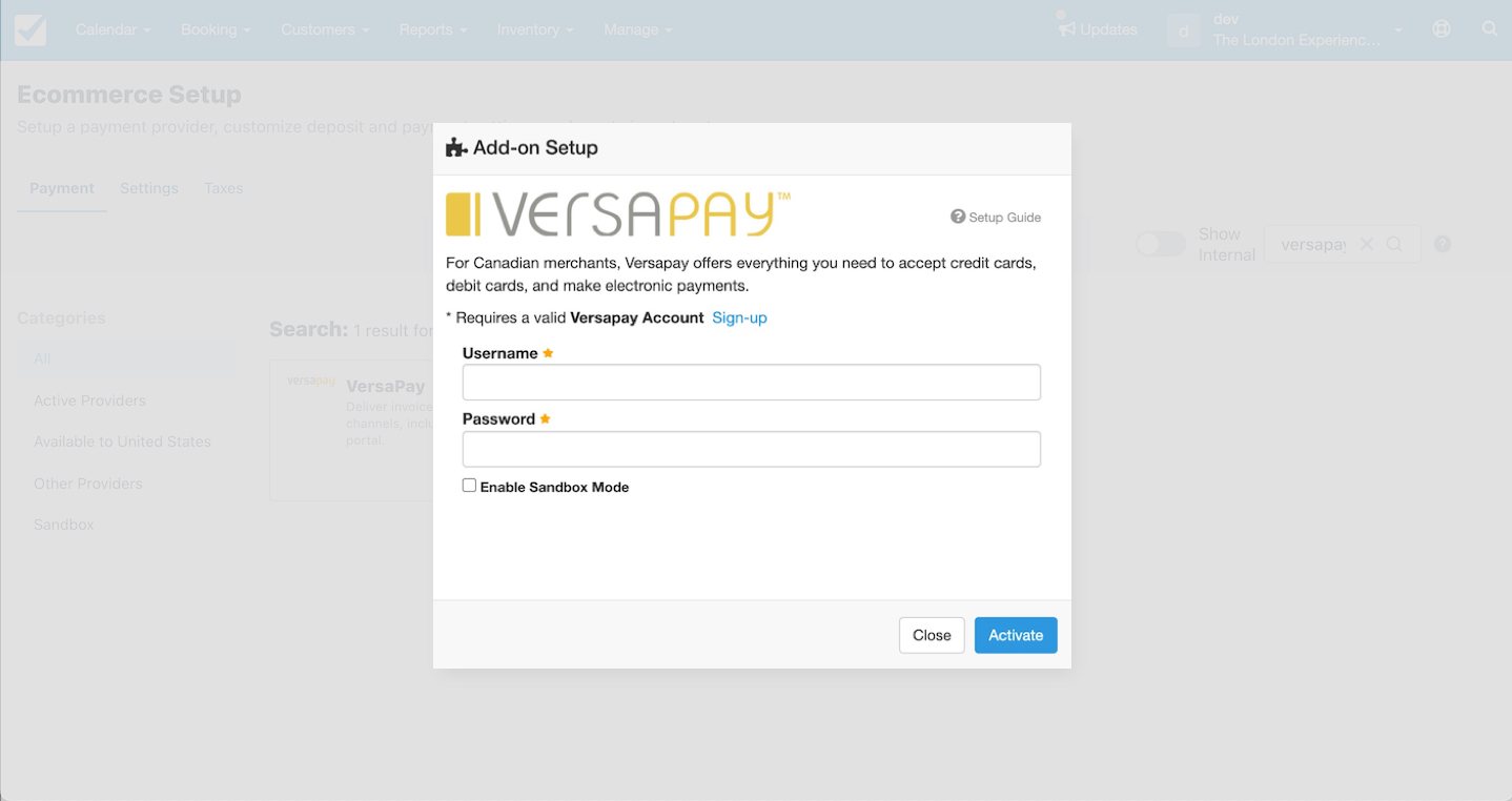 VersaPay Setup