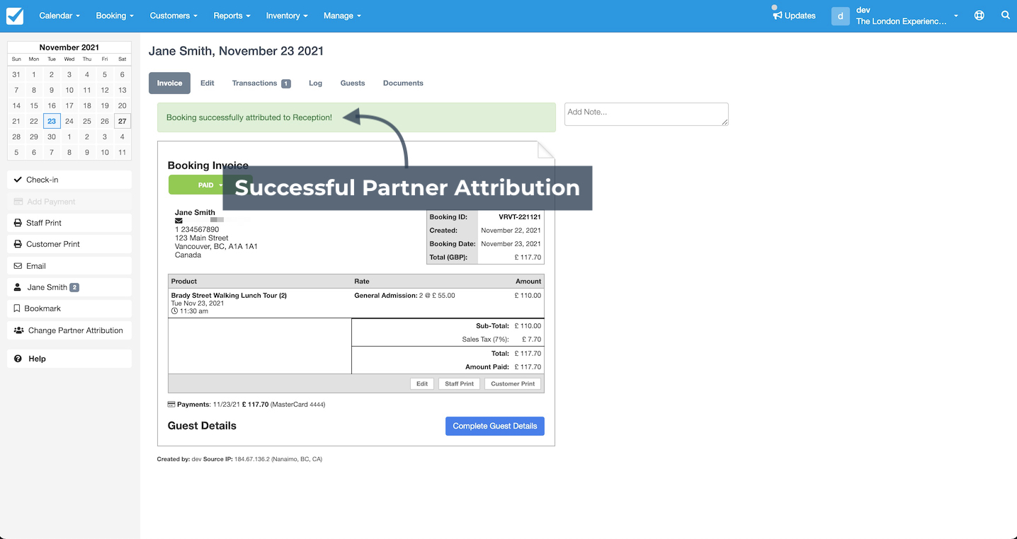 Booking Partner Attribution