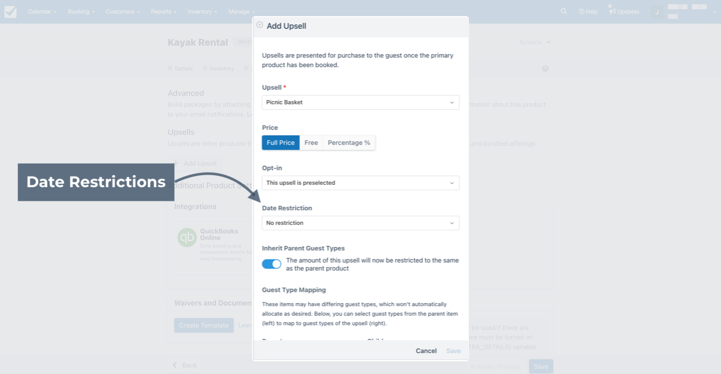 Add Upsell Date