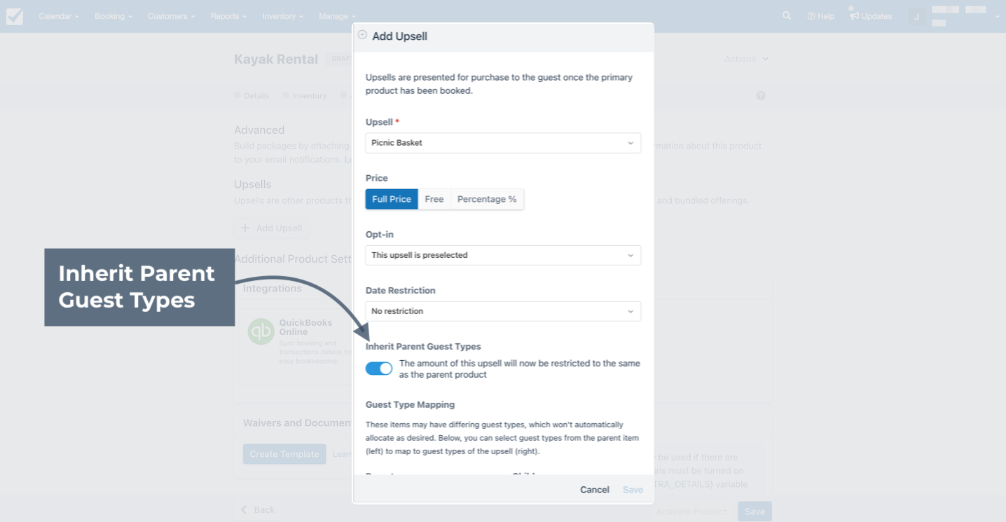 Add Upsell with Inherit